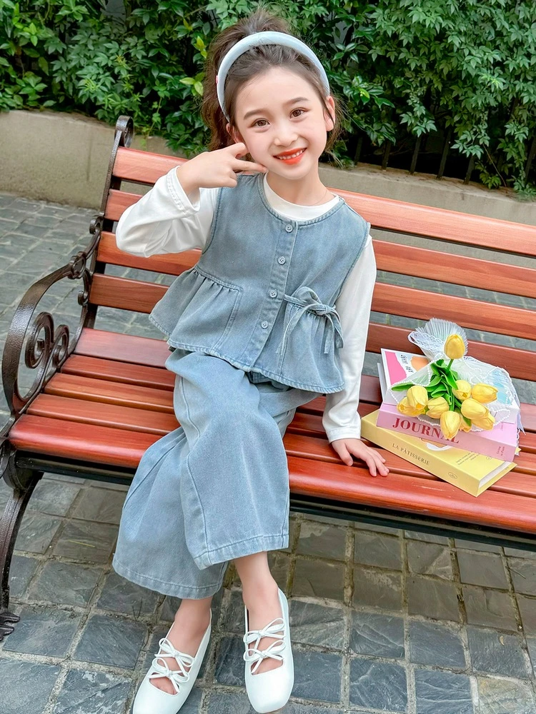 女童套装春秋季2025新款女宝宝洋气时髦秋装韩版儿童小香风三件套