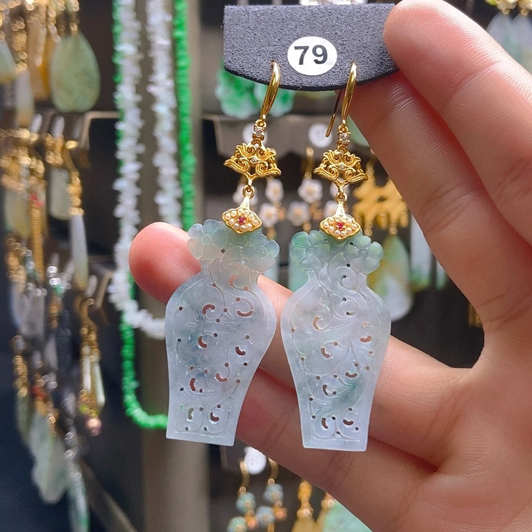 翡翠未镶嵌耳饰翡翠