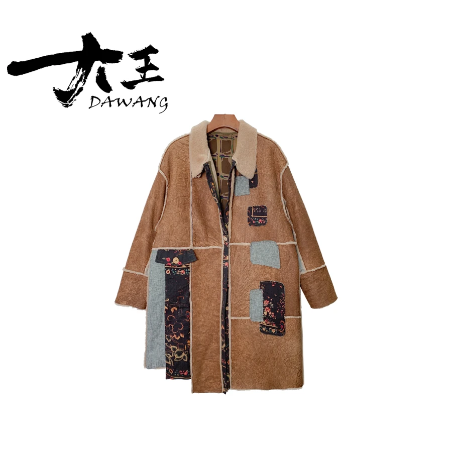 DAWANG | 2025设计师款皮毛一体女士保暖外套A636