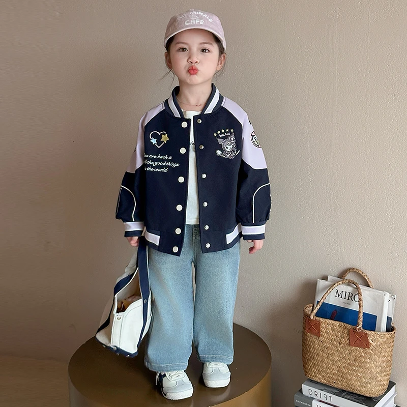 女童库洛米棒球服外套洋气儿童春秋季2025新款网红女宝宝夹克上