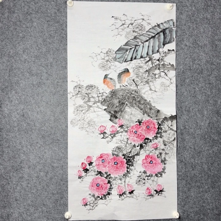 手绘写意花鸟图案
