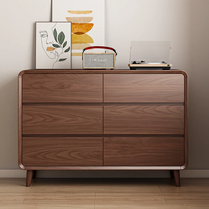 实木斗柜新中式胡桃色五斗柜八斗柜九斗柜大容量玄关家用抽屉式