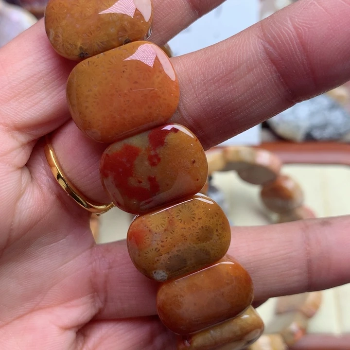 硅化珊瑚（珊瑚玉）颈饰未镶嵌