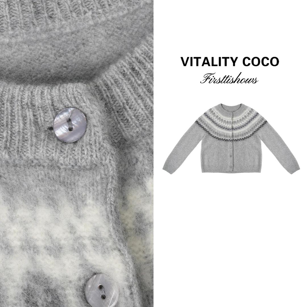 VITALITY COCO·LP费尔岛系列新款女装 羊绒针织毛衣-2796