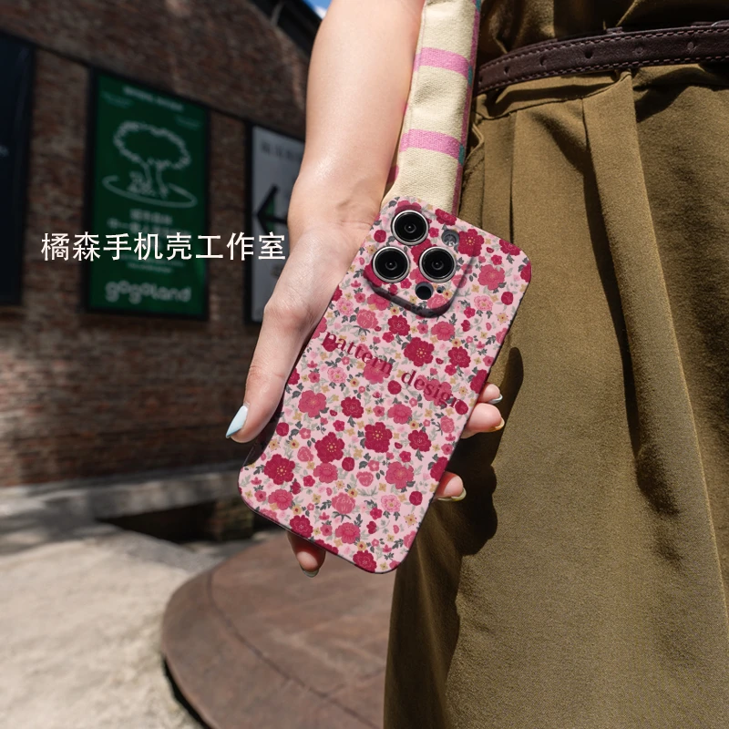 轻奢浪漫满屏玫瑰花适用苹果16promax手机壳iphone新款小众不撞款