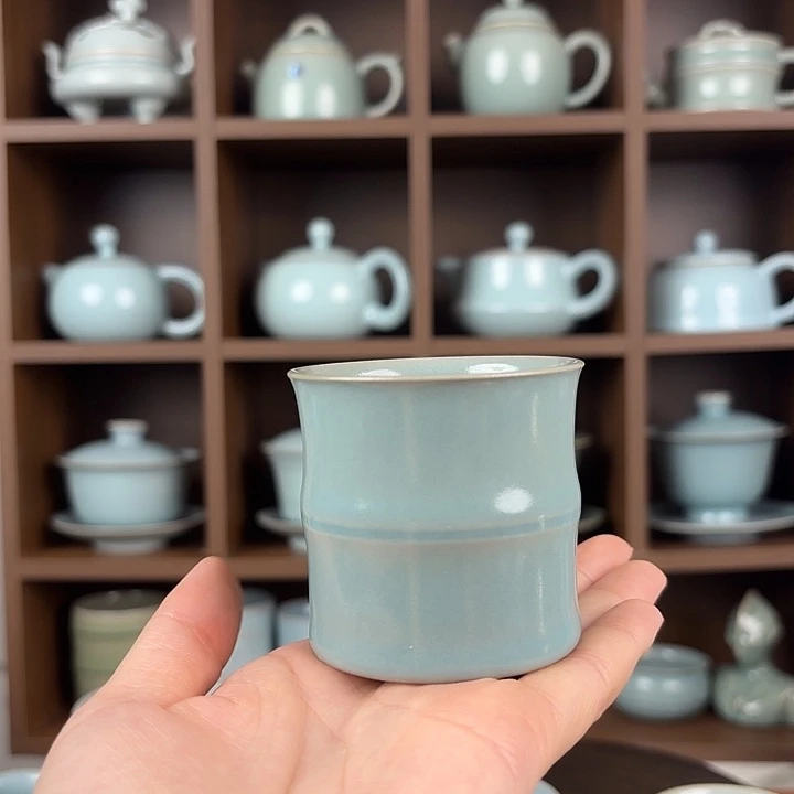 杯子仿古釉竹节杯二级品特价