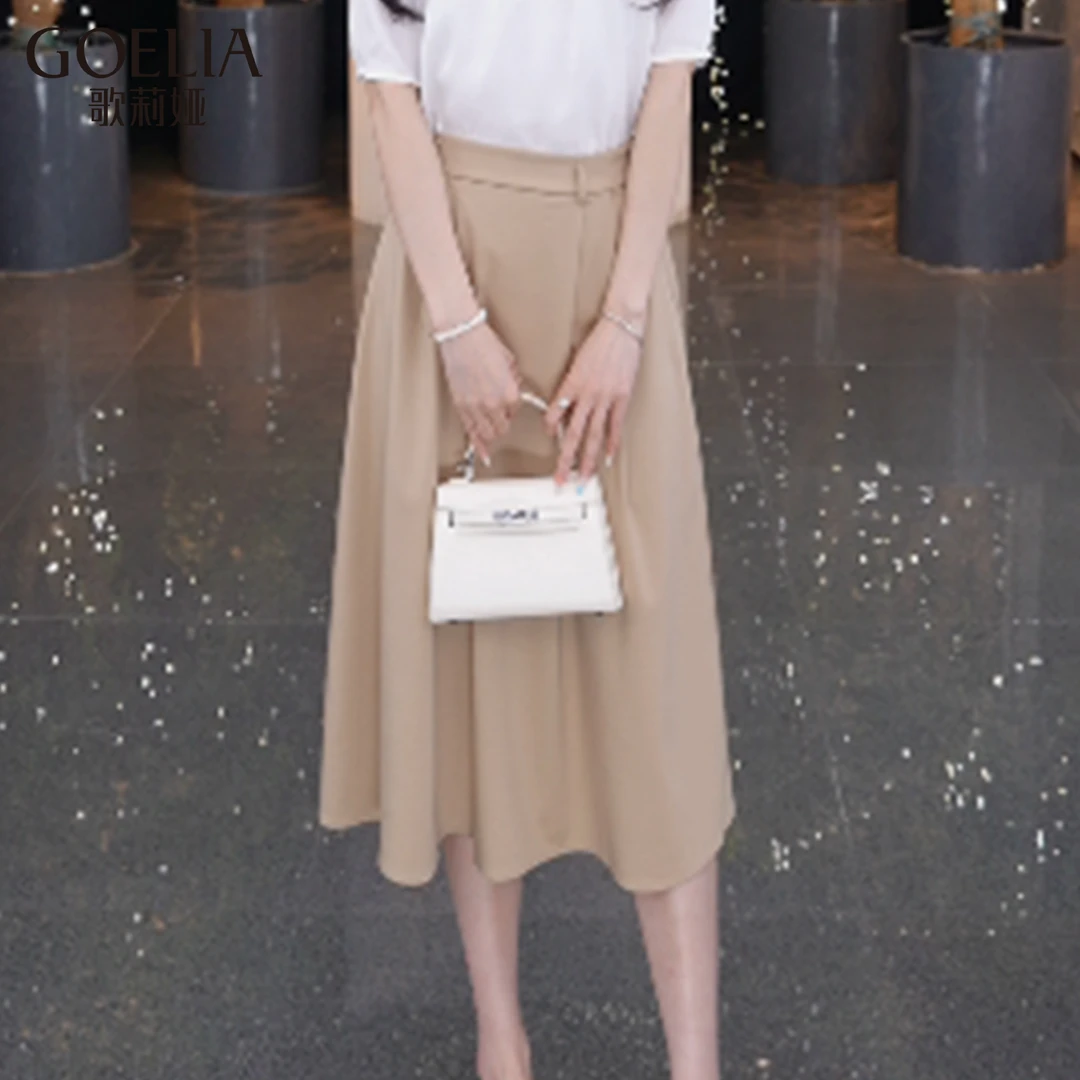 歌莉娅 夏季新品  弹力针织中长半裙  1E6L2B200