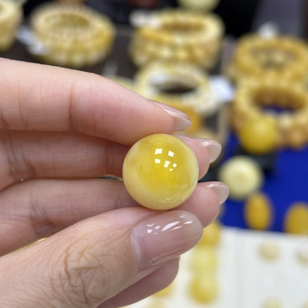16.1mm 小妖珠宝天然原矿琥珀蜜蜡