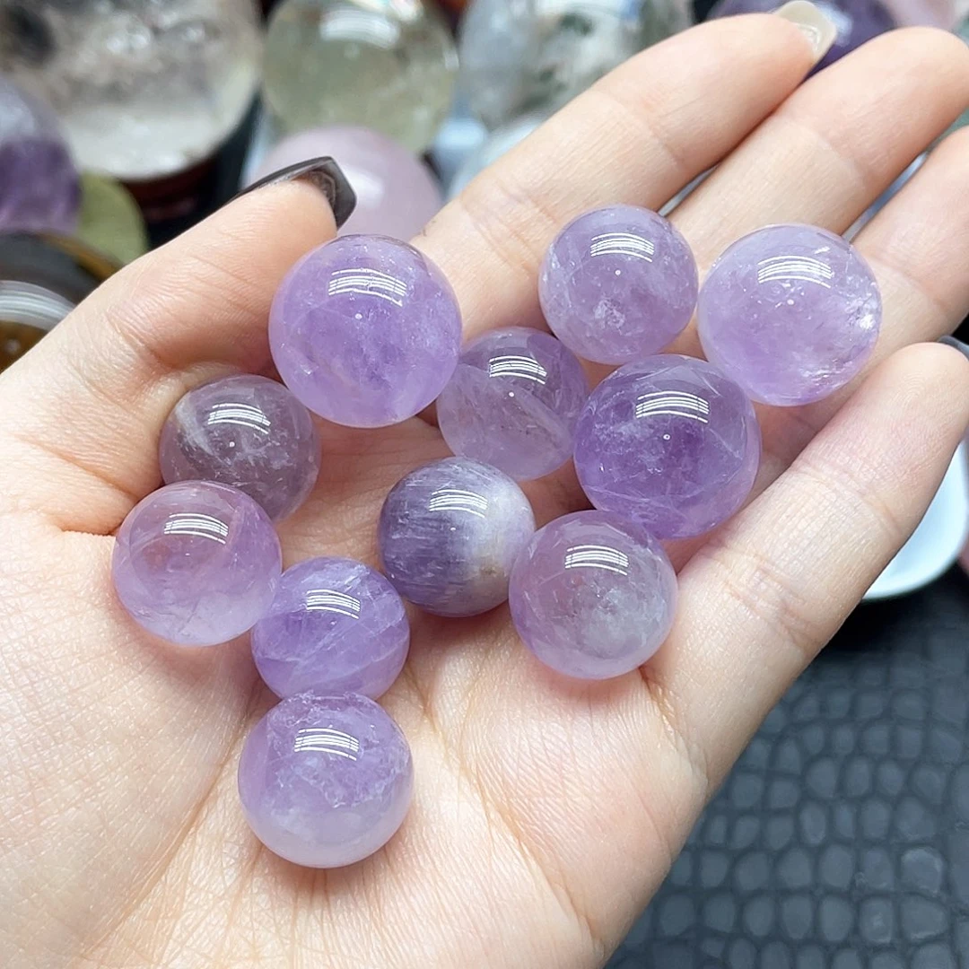 水晶未镶嵌珠宝半成品45紫水球11颗