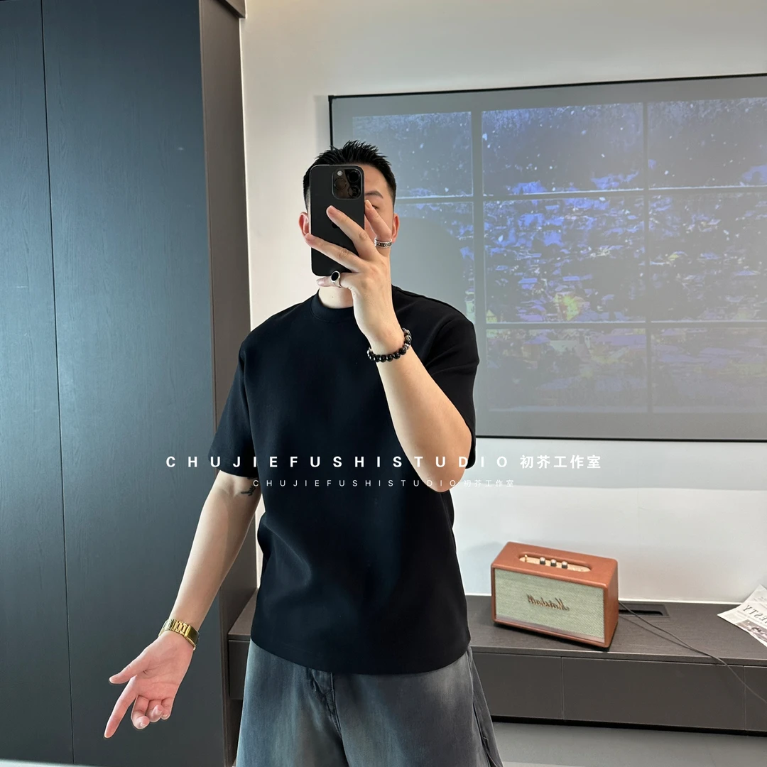 CHUJIE2025秋韩版微宽松云感亲肤莫代尔混纺净版时尚百搭短袖T恤