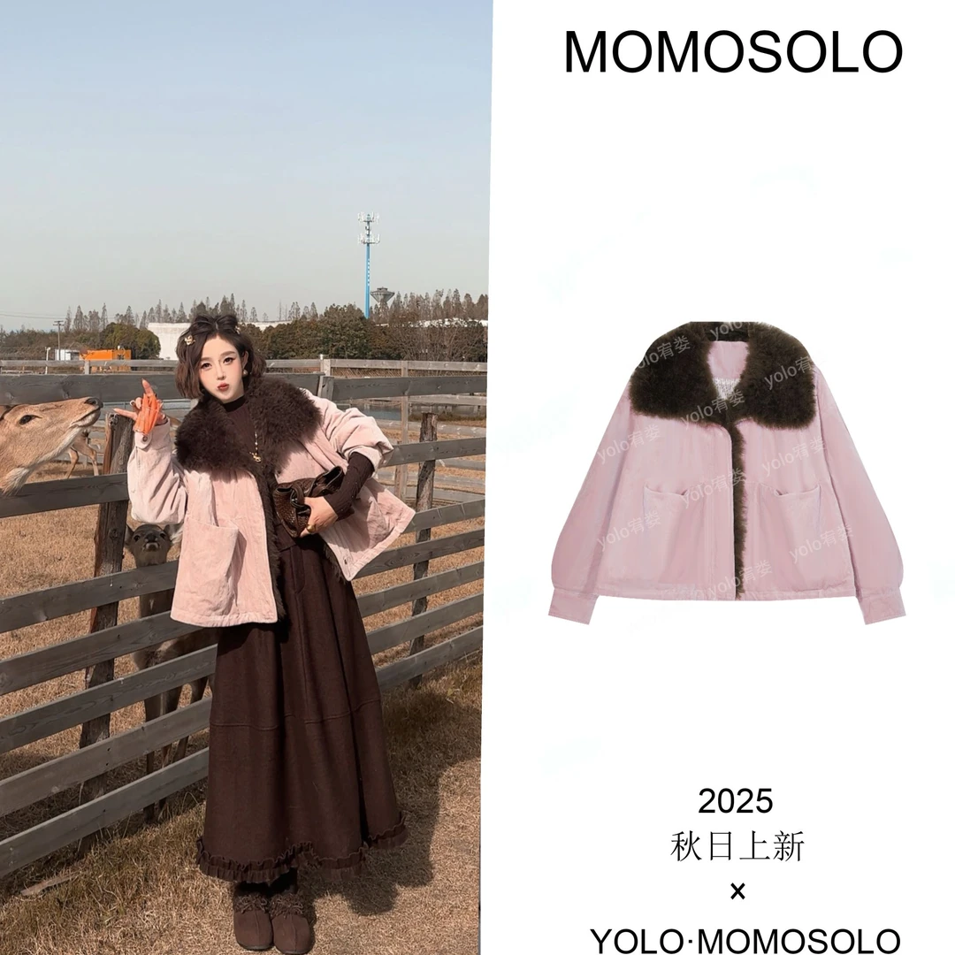 •珊瑚•2025冬皮毛一体+90白鹅绒100匹马棉翻领派克鹅绒服259924