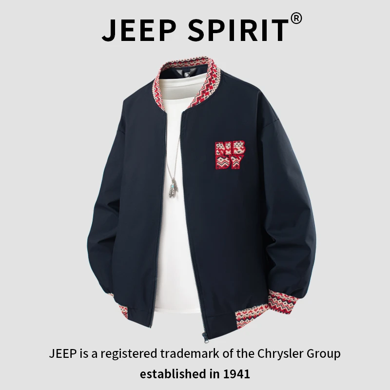 JEEPSPIRIT吉普潮流棒球领夹克男春秋季时尚百搭休闲宽松新款外套