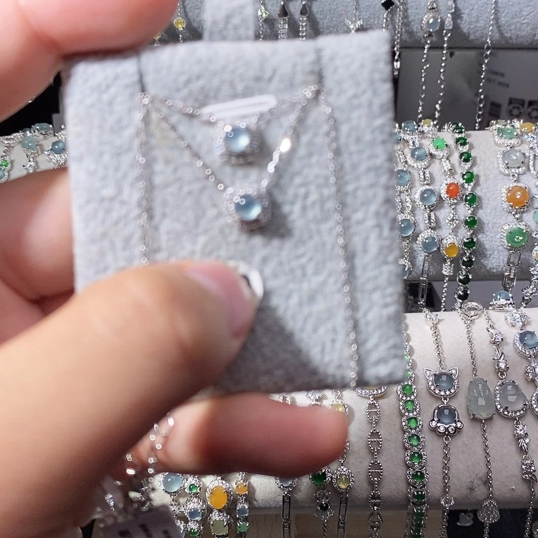 翡翠银S925镶嵌颈饰