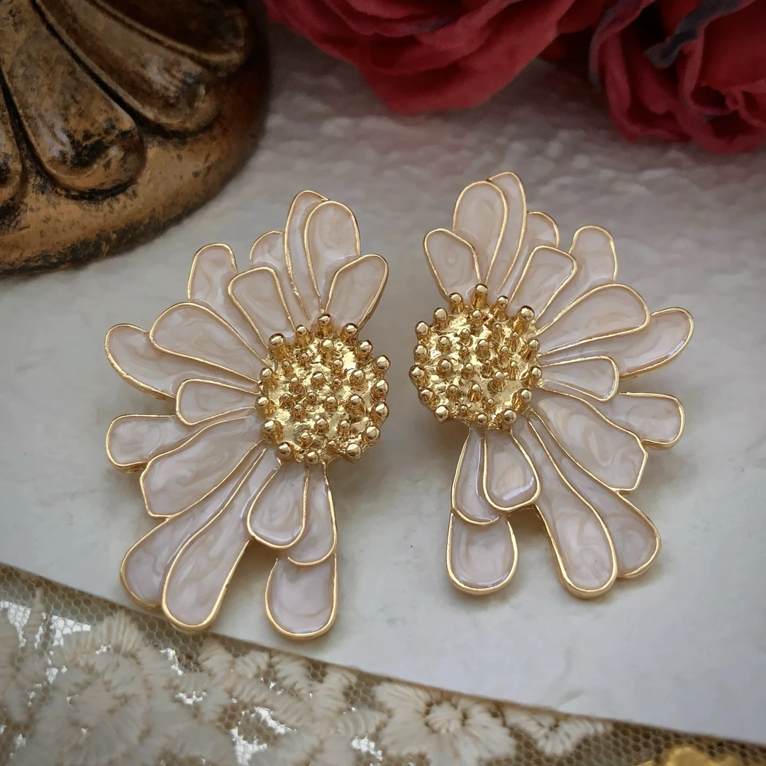 铜合金耳饰 【529】花蕊中国风气质百搭耳环小众复古优雅轻奢高级感