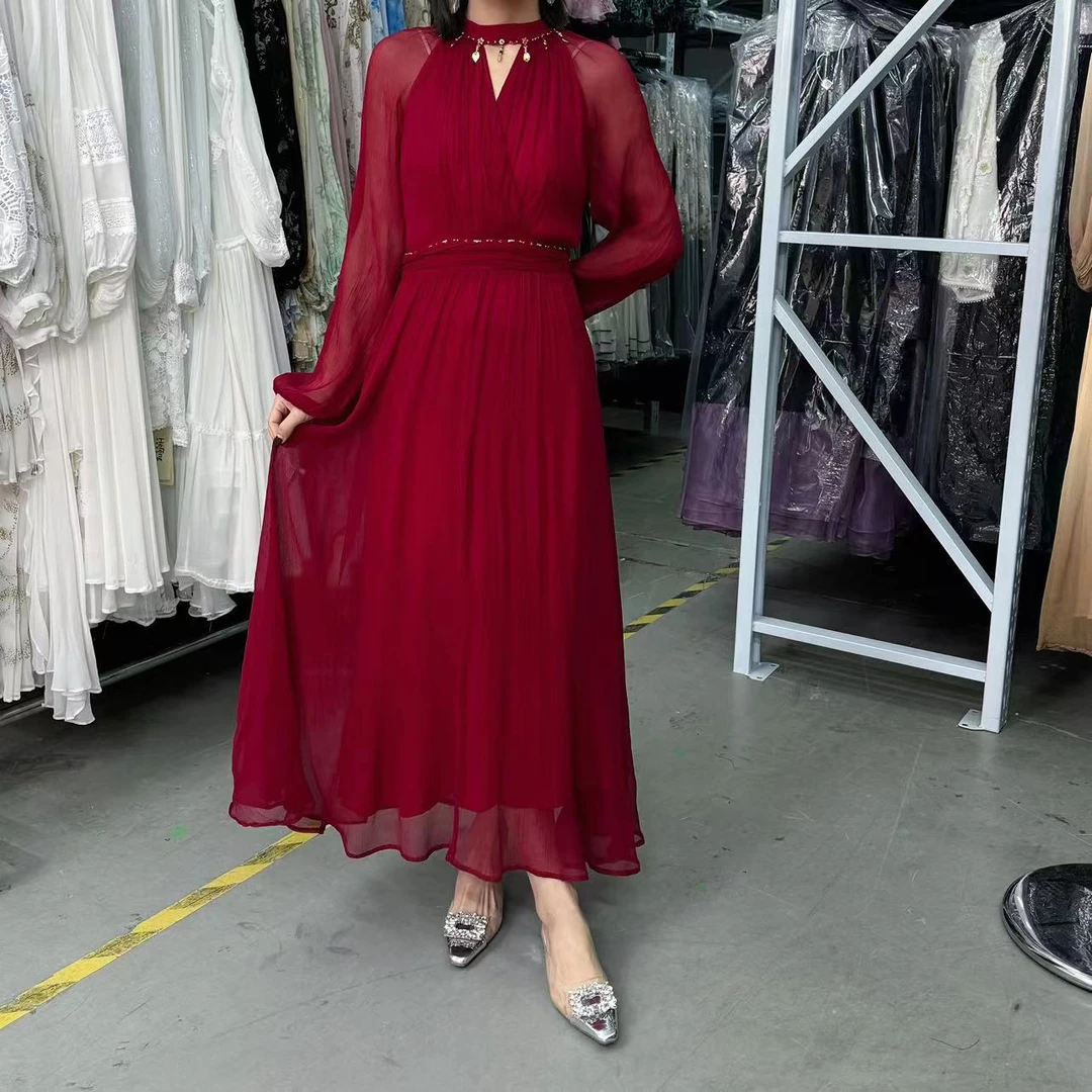 【2025-林姐真丝】重磅100桑蚕丝连衣裙Y25C9066