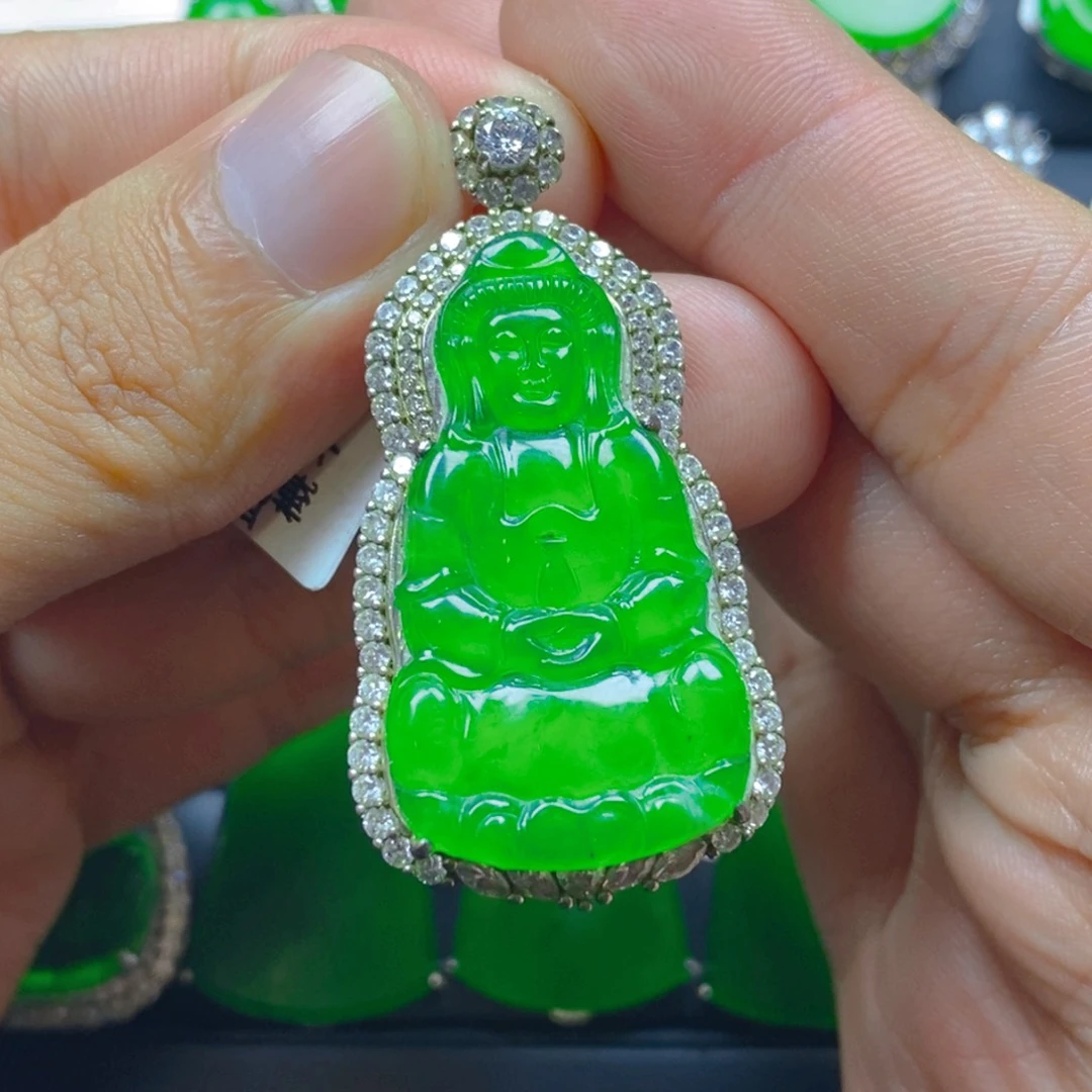 翡翠银S925镶嵌颈饰