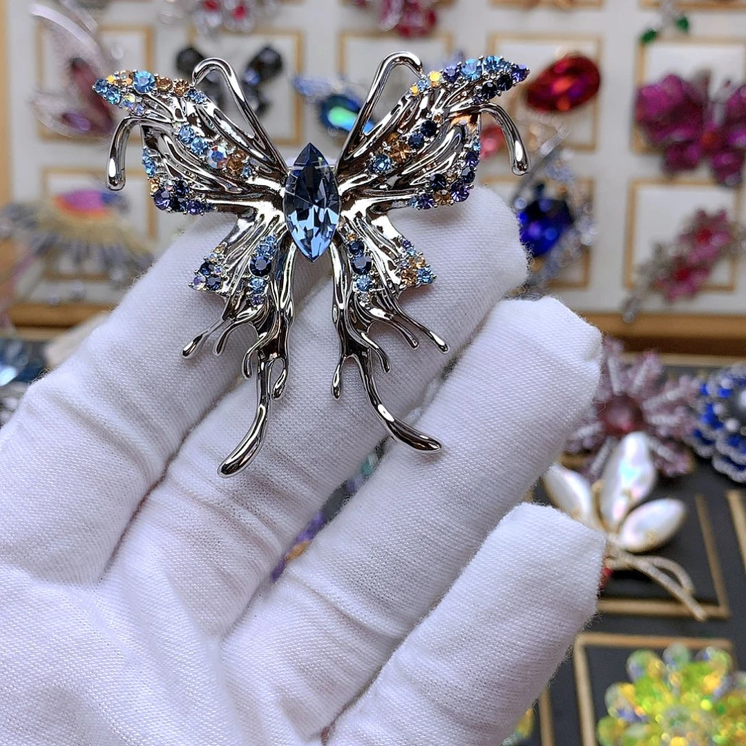 铜仿水晶胸针胸花别针