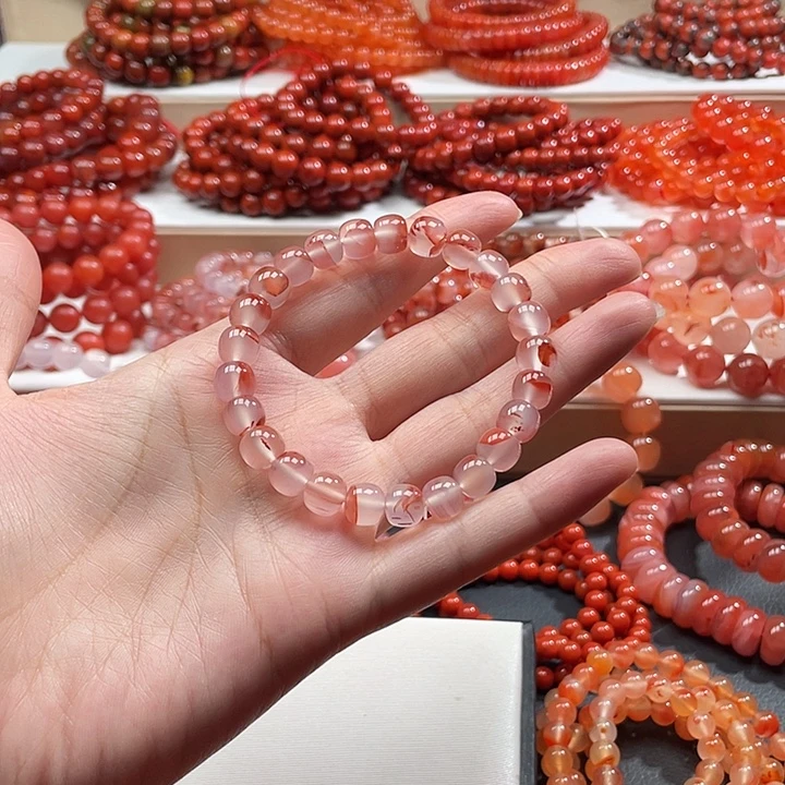 @***姐南红玛瑙未镶嵌手链