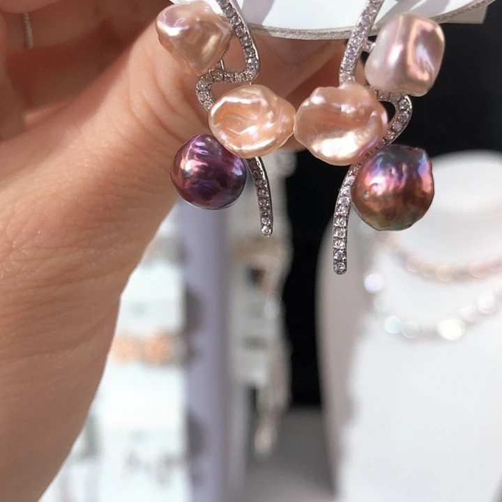 银S925镶嵌淡水珍珠项链C****a