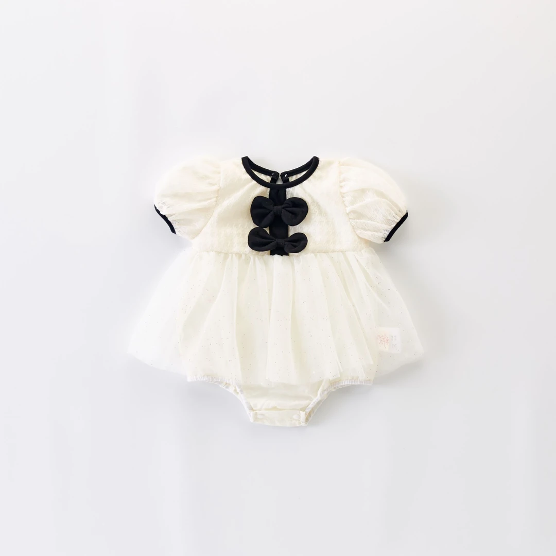 夏季新生儿宝宝连体衣女童公主风婴儿哈衣外出服薄款MX32006