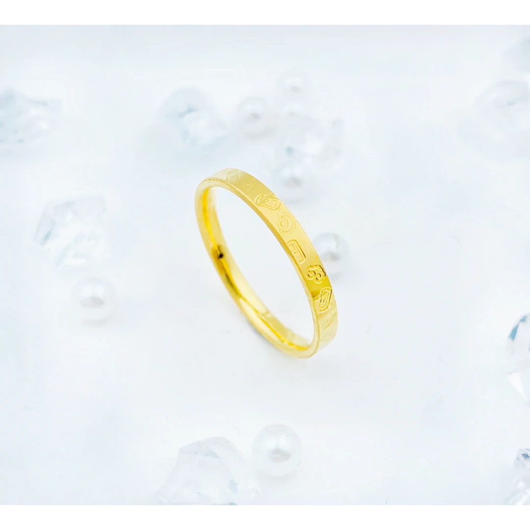 【国潮】足金999 窄版吉言戒指 1.18 10圈口