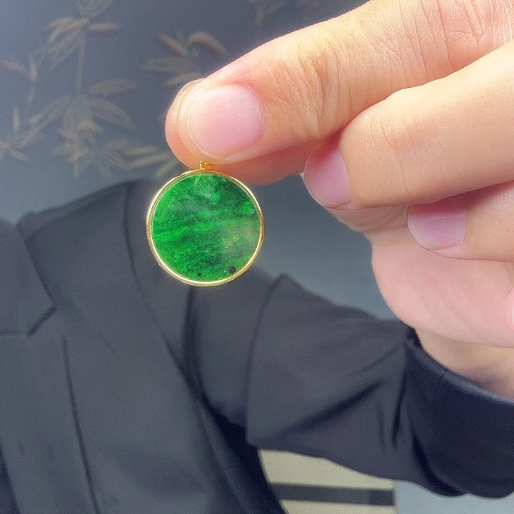 阿***连翡翠银S925镶嵌吊坠(不含链)特价