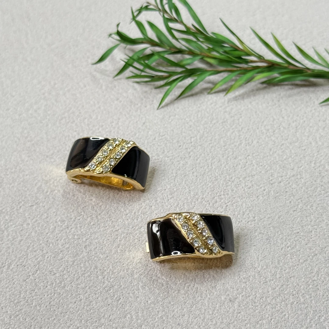 铜合金珐琅耳饰 【六六中古】孤品复古耳夹ap7793