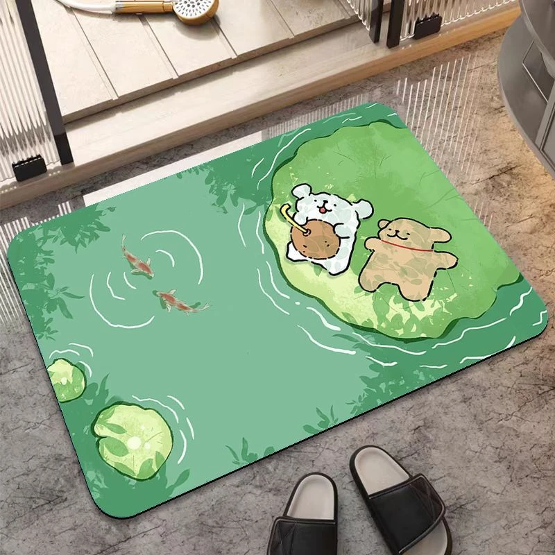 泳池油亮狗硅藻泥浴室厕所通用脚垫客厅厨房地垫防滑吸水地毯