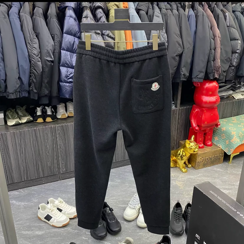 A19冬季男士轻奢潮流时尚百搭舒适弹力醋酸羊毛休闲小脚裤