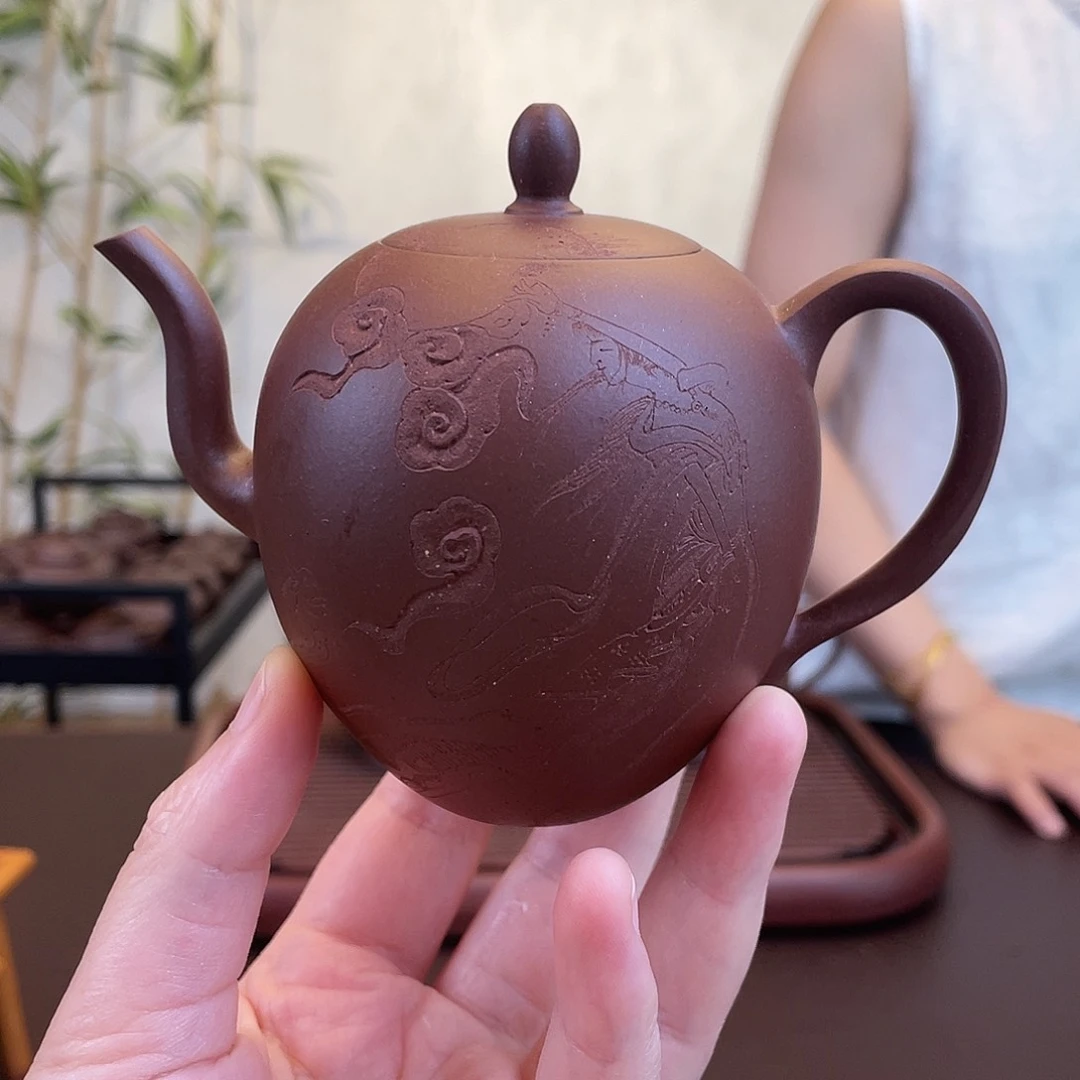 茶壶紫砂底槽清兰兮200cc
