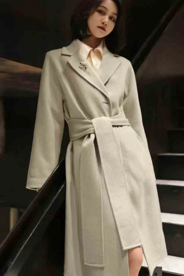 不支持退换/秋冬纯色毛呢外套长款法式女装5400515