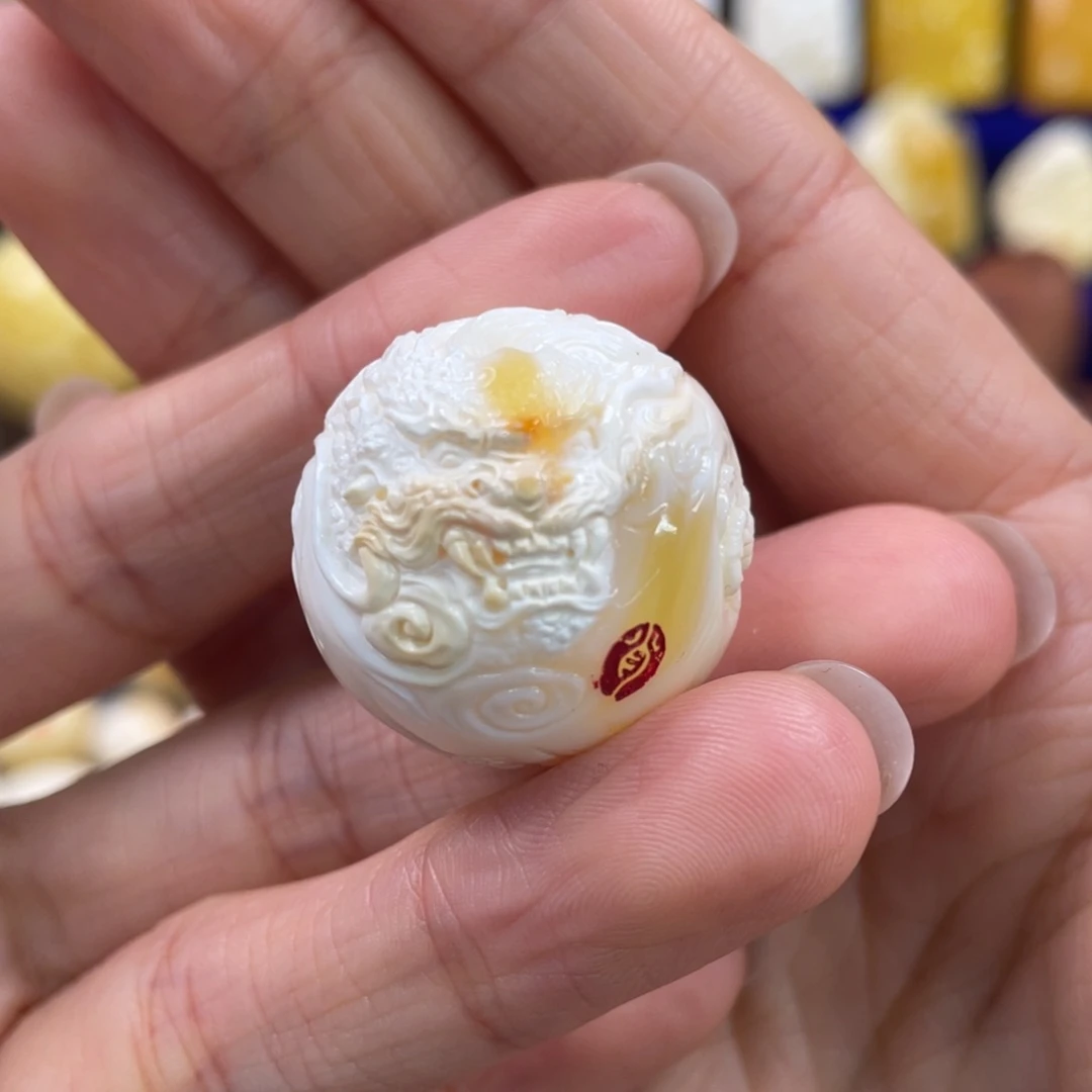 蜜蜡裸石未镶嵌琥珀蜜蜡珠子卡25.6mm