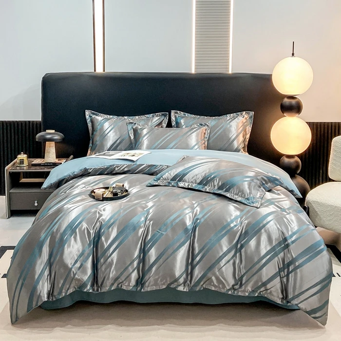 轻奢欧式提花刺绣床上四件套高支棉裸睡级宫廷风水洗床品床上用品