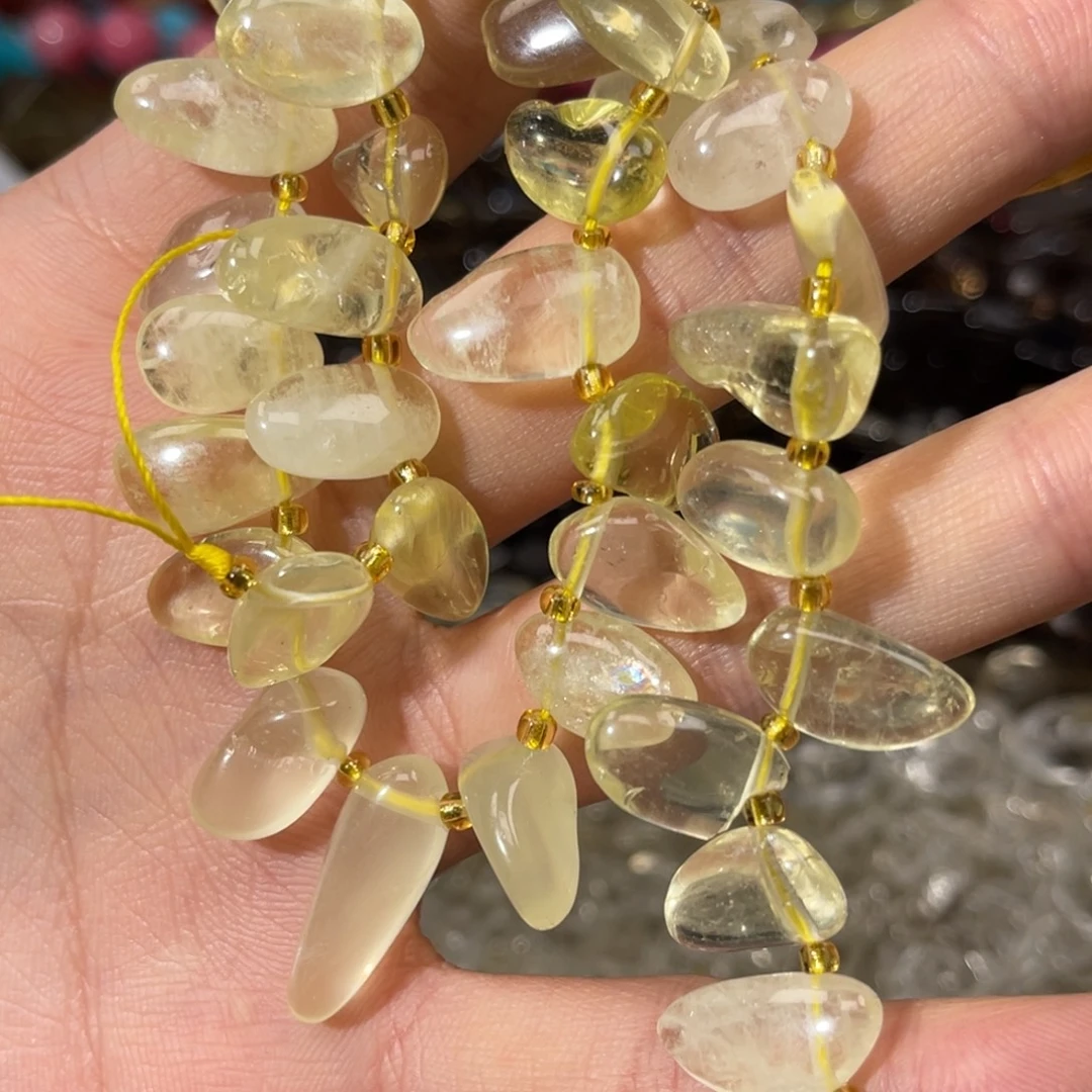 银S925镶嵌烟晶手链黄水晶长牙