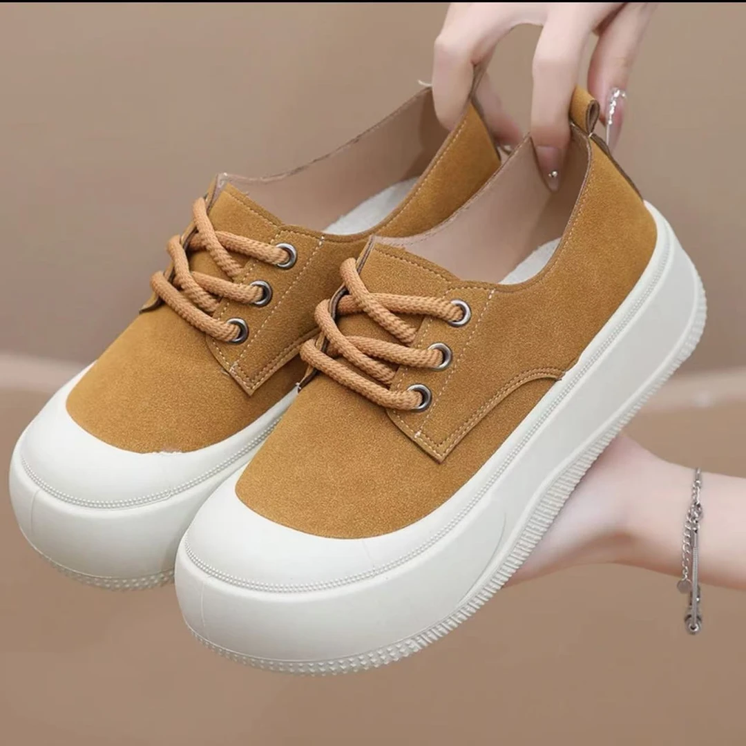 2025网红休闲鞋女款厚底增高勃肯鞋春季新款时尚百搭小白鞋乐福鞋