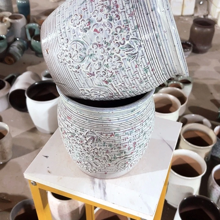 紫砂花盆口径20高度22两只正品