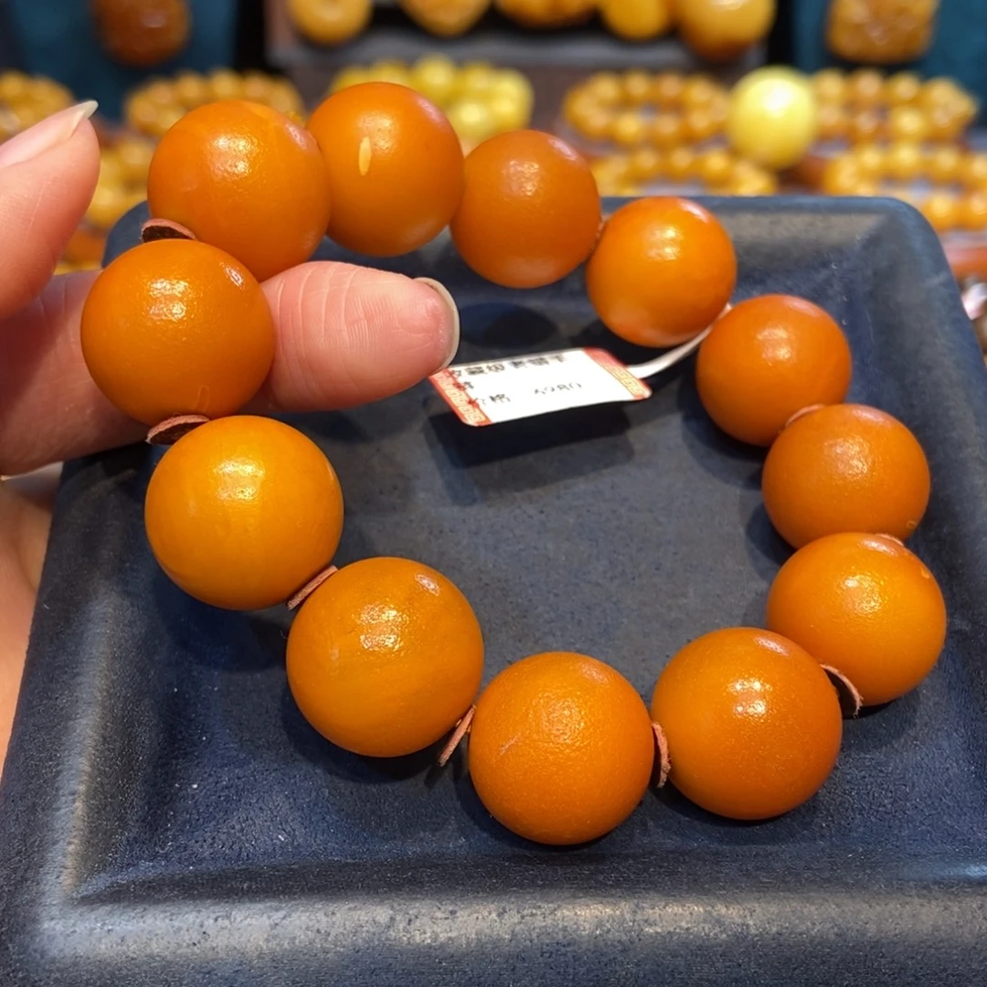 琥珀未镶嵌手链蜜蜡