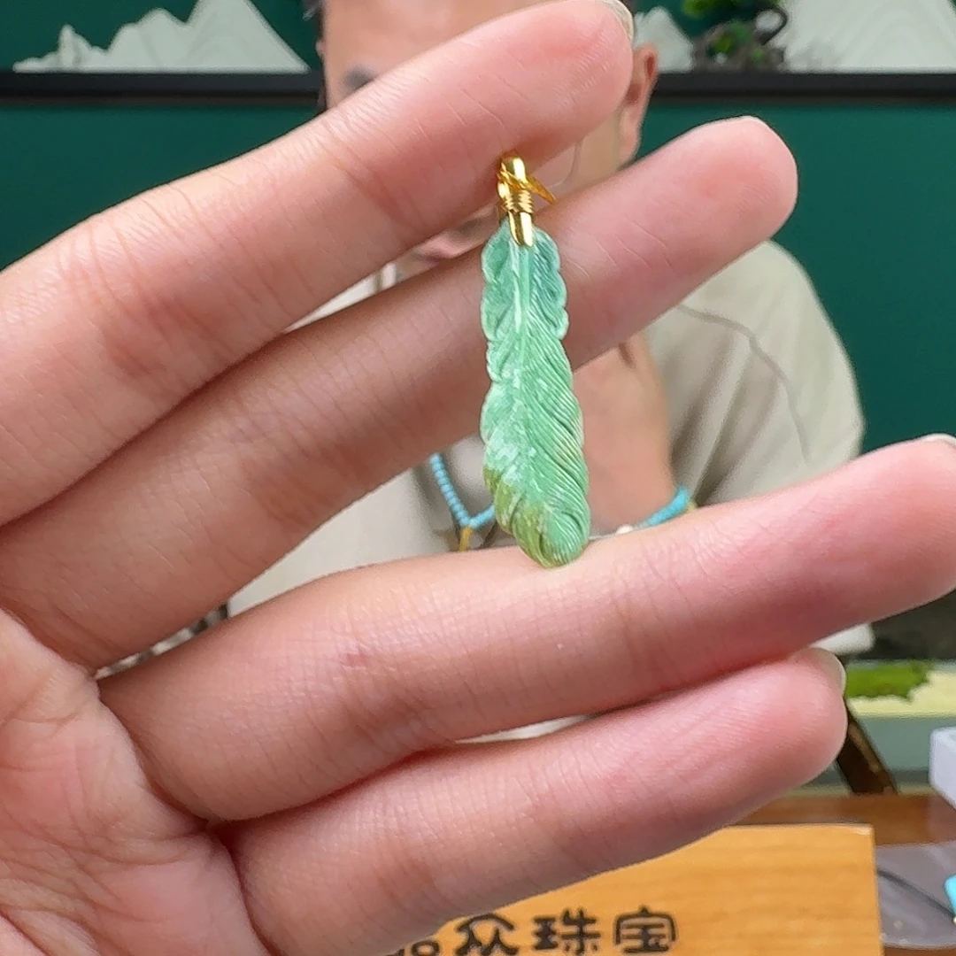 绿松石18K金镶嵌珠宝奇石