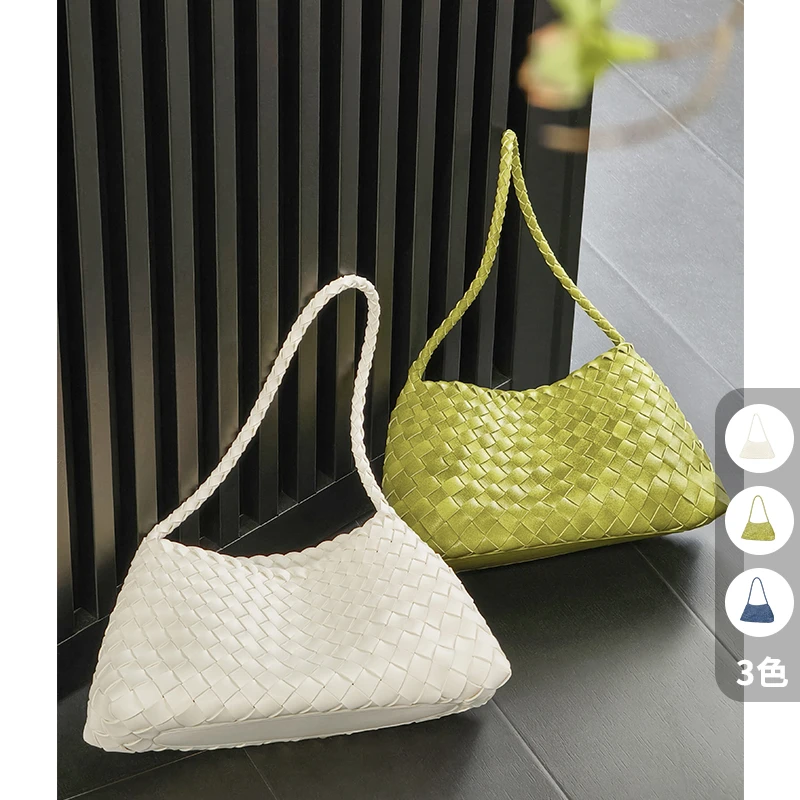 A美洋MEIYANG 茉绿白茶编织包 【欧若风】~可拆卸内袋单肩包-周五