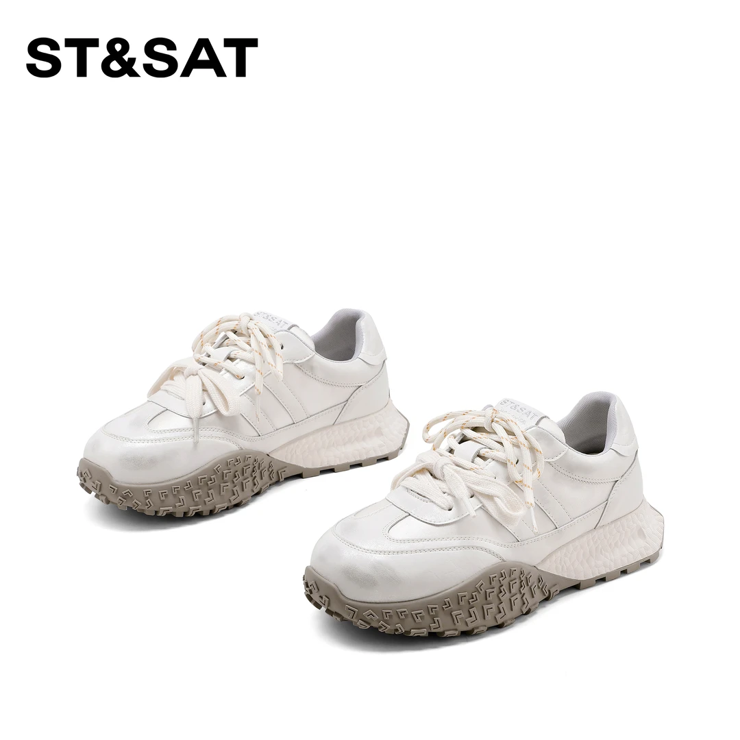 St&Sat/星期六复古系带软底休闲鞋2025新款都市假日百搭德训鞋女