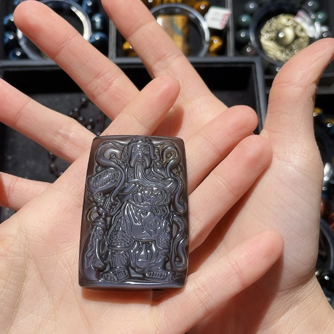 黑曜岩吊坠(不含链)未镶嵌一**帝