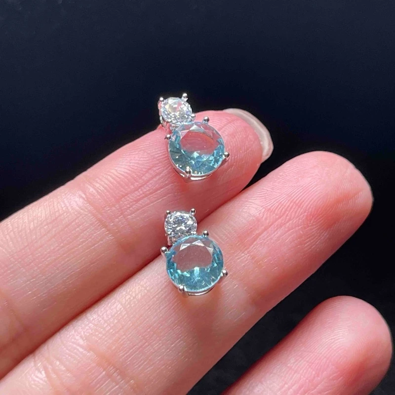 【魏来意】镀K金 高火彩爆闪耳钉-7*3mm