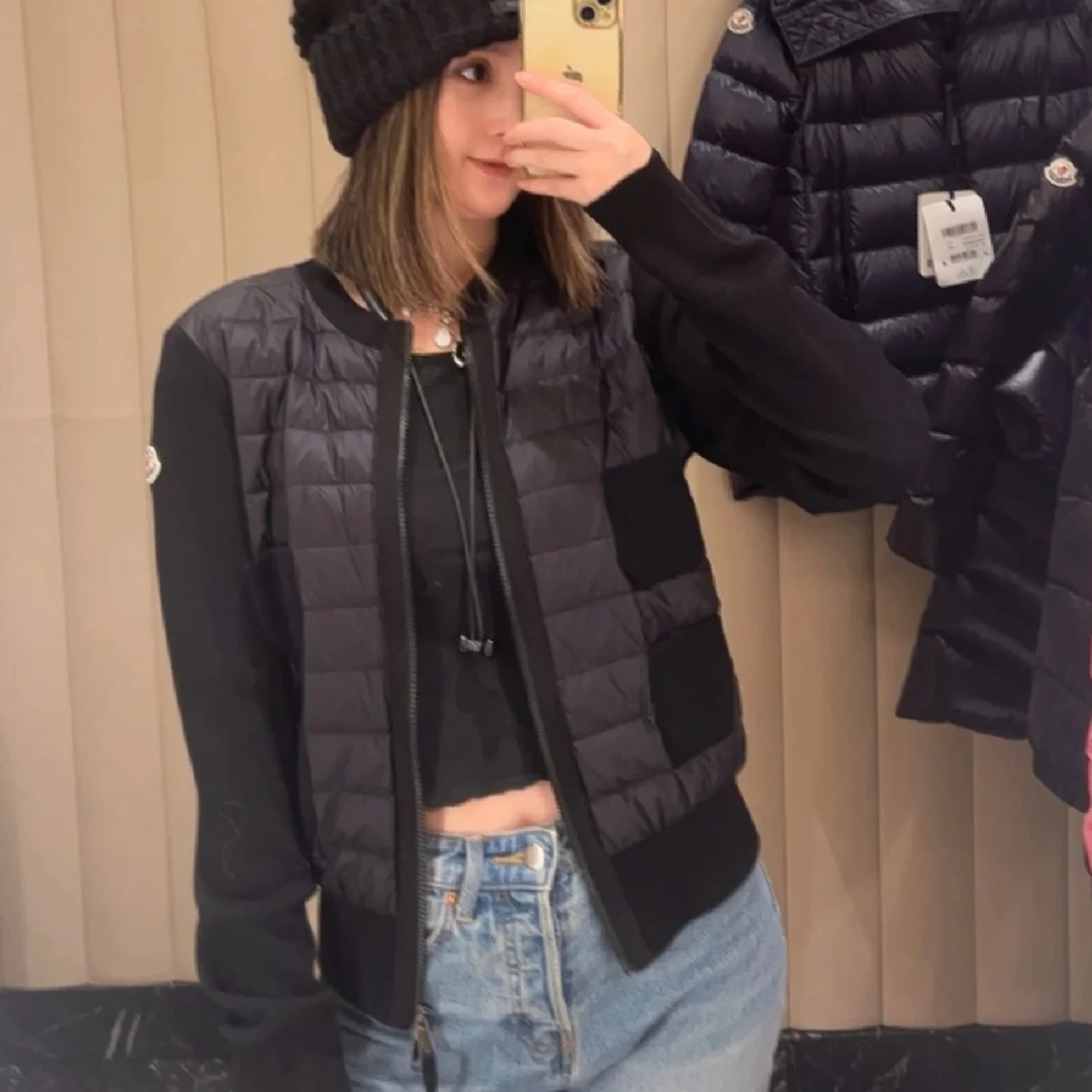 Moncler/蒙口 1l078 FW24羊毛拼接娃娃领长袖羽绒服 L码