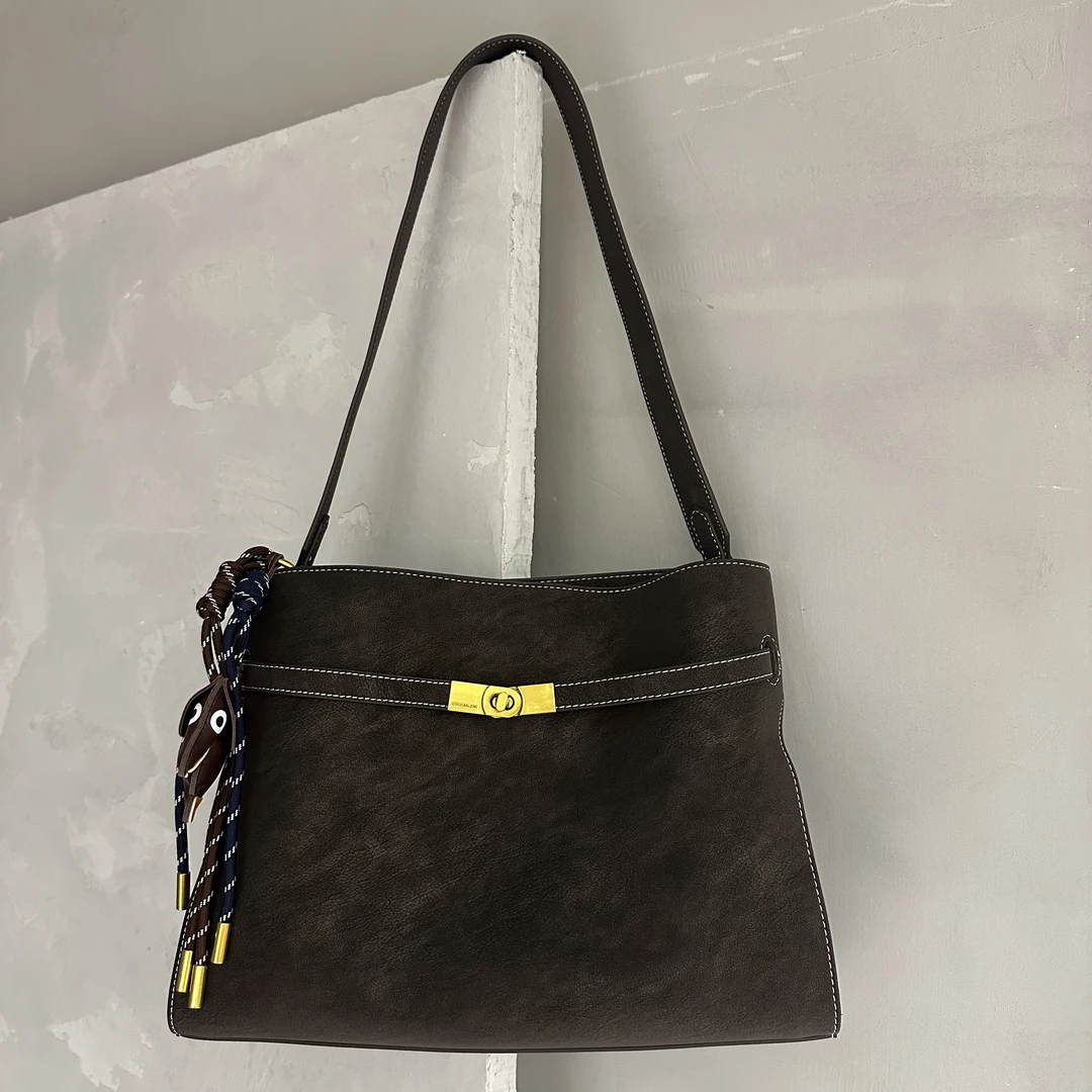 托特包女简约单肩斜挎通勤大容量新款潮流质感秋冬复古擦色包200