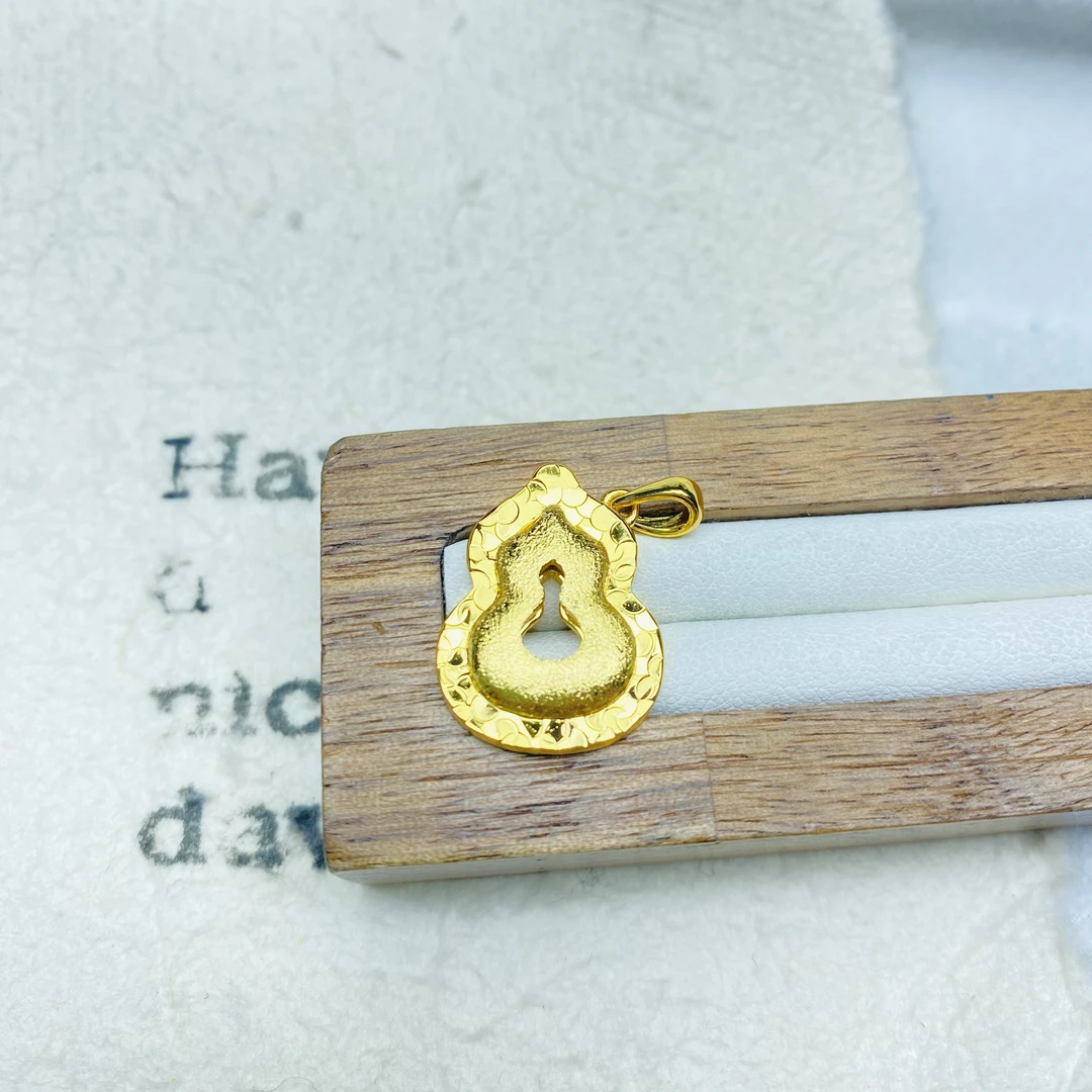 吊坠 G黄色镂空碎冰冰拉丝葫芦吊坠多样性发一件46276