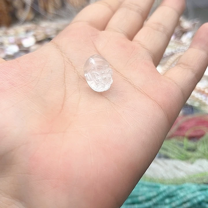 未镶嵌玛瑙/玉髓珠宝半成品一个白水晶貔貅随机发