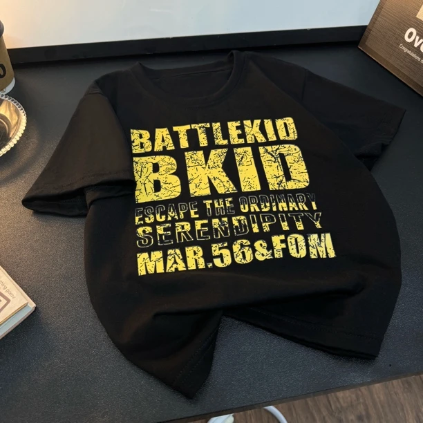 夏新款儿童短袖T恤纯棉宽松韩版潮牌中大童圆领上衣b429