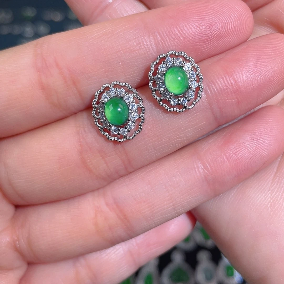 未镶嵌翡翠耳饰耳钉