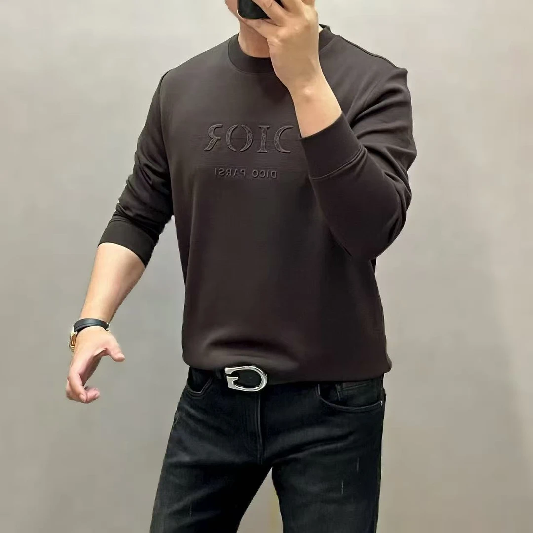 新款高端男士时尚休闲简约套头圆领长袖卫衣