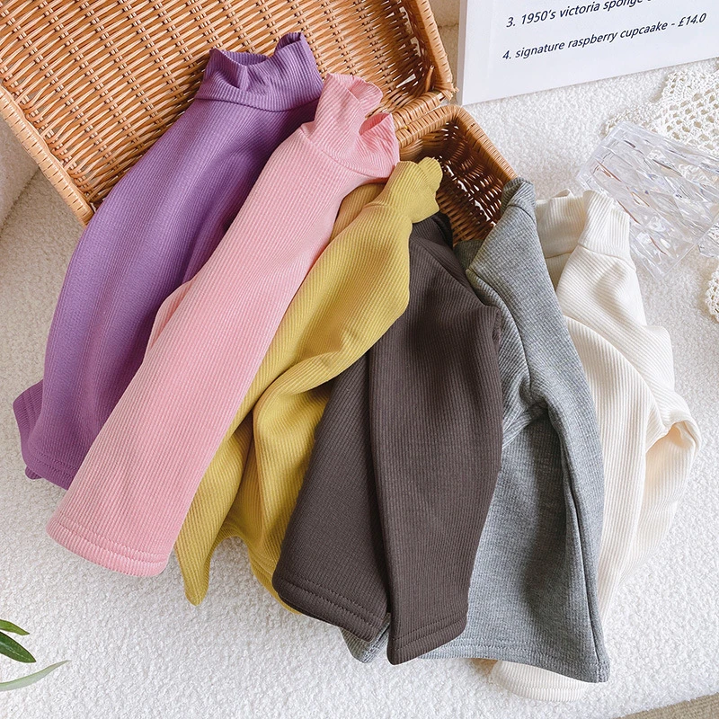 儿童打底衫2022冬季新款女宝宝多色加绒加厚上衣 WE179